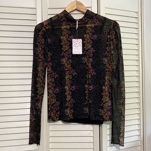 Free People Sheer Mock-neck Top